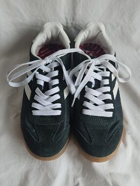 Tretorn Dark Green & White Suede Athletic Sneakers